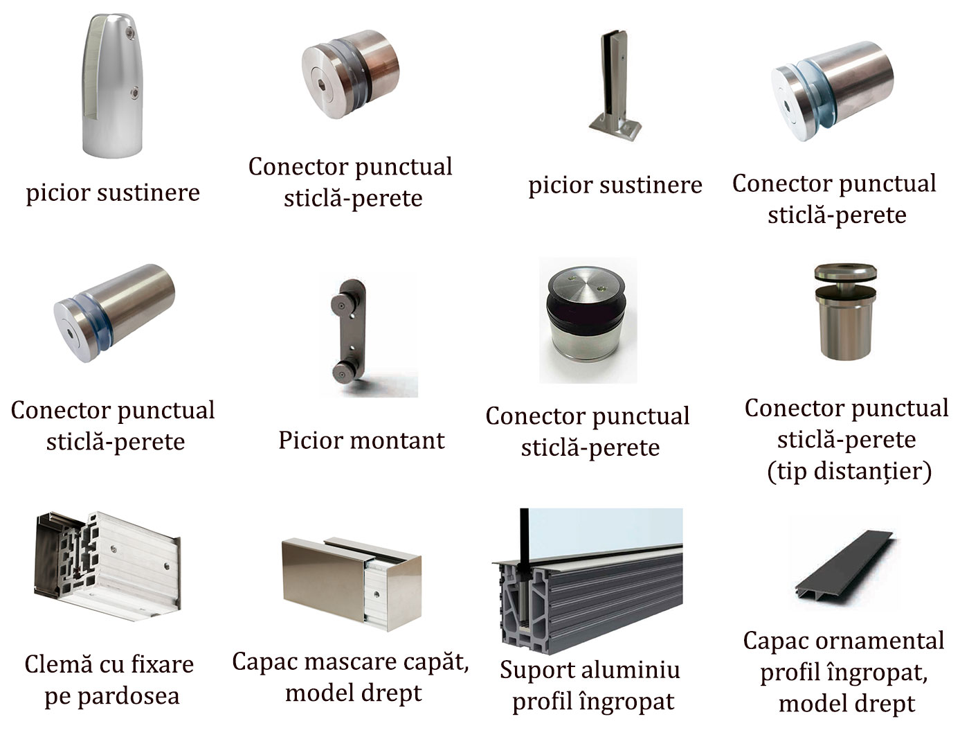 Accesorii balustrada sticla securizata