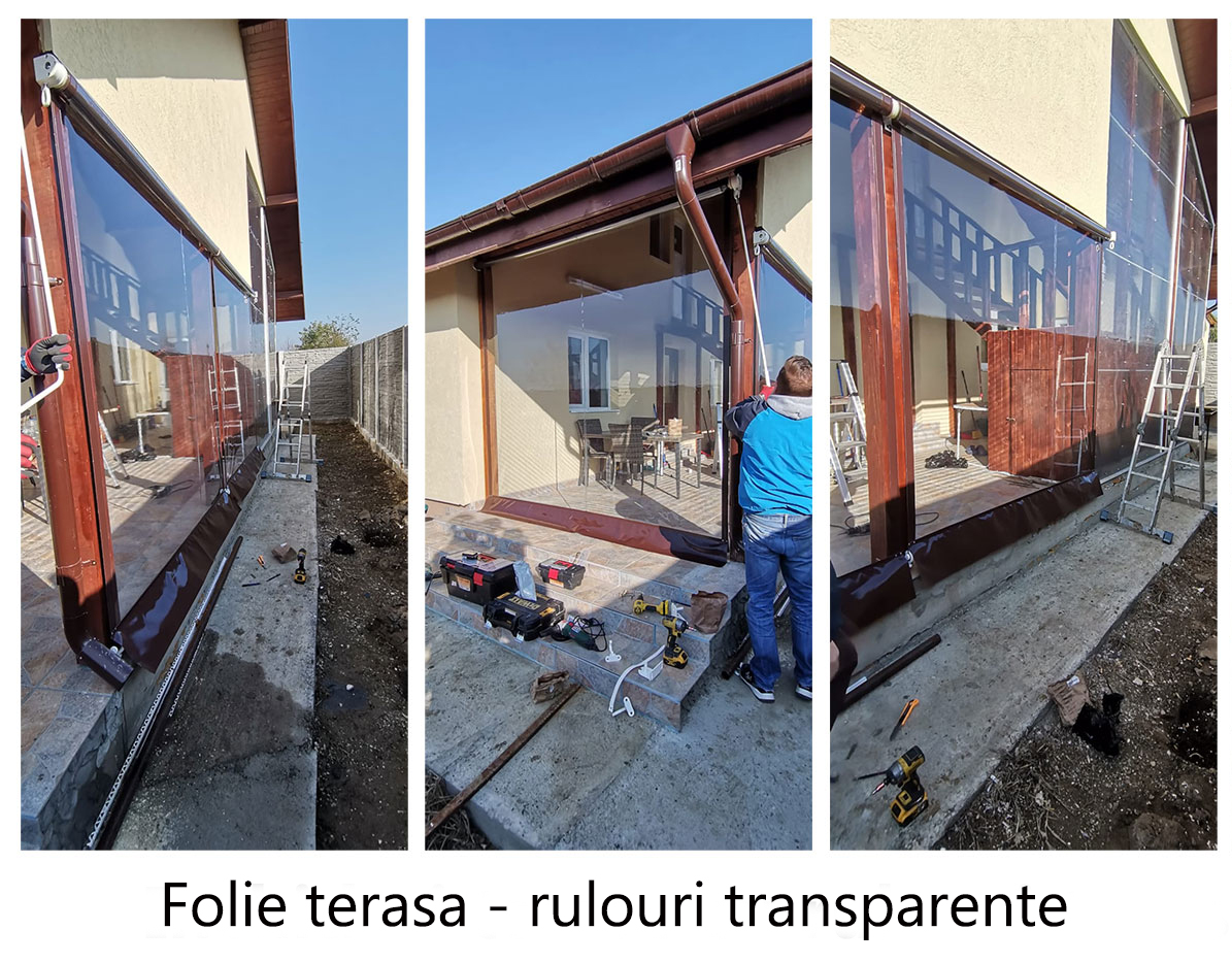 Folie terasa - sistem de rulouri transparente