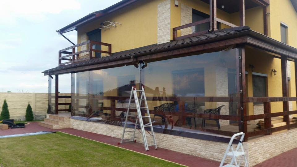 Inchidere terasa cu folie transparenta cu capse si bride Bucuresti