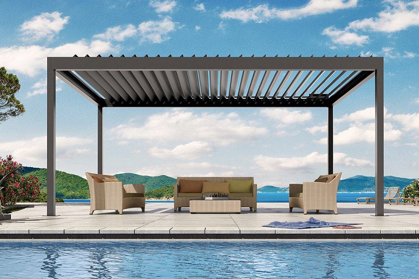 Pergola bioclimatica la piscina
