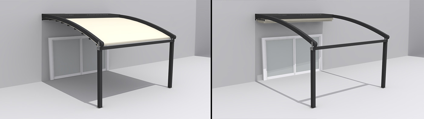 Pergola retractabila Curved pentru terase