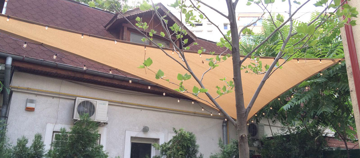 Sistem umbrire cu arhitectura textila pt gradina